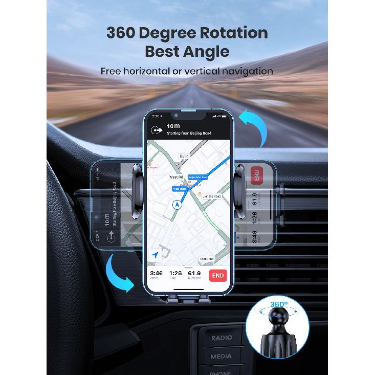 TOPK Verbessertes Hakenclip Auto Halterung FÜR Handy, Lüftungsschlitz Universelle Halterung, Super Stabile Passform für iPhone LKW Smartphones