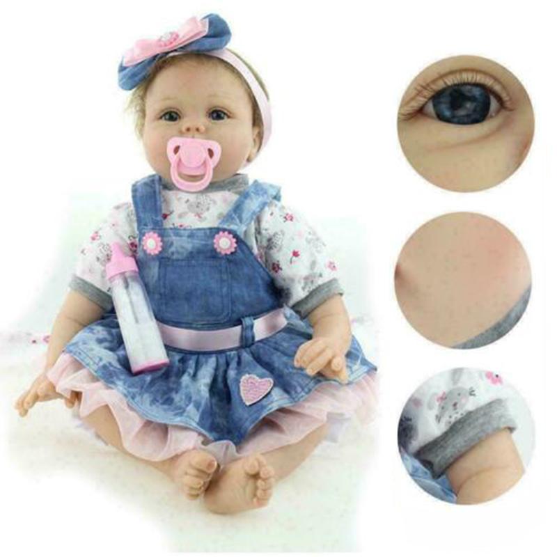 Real 22" Life Reborn Dolls Soft Silicone Vinyl Handmade Realistic Newborn Doll
