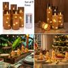 Flameless LED Electronic Candle Set with Embedded Star String and Timer Remote Control Flickering LED Pillar Tealight Home Decor