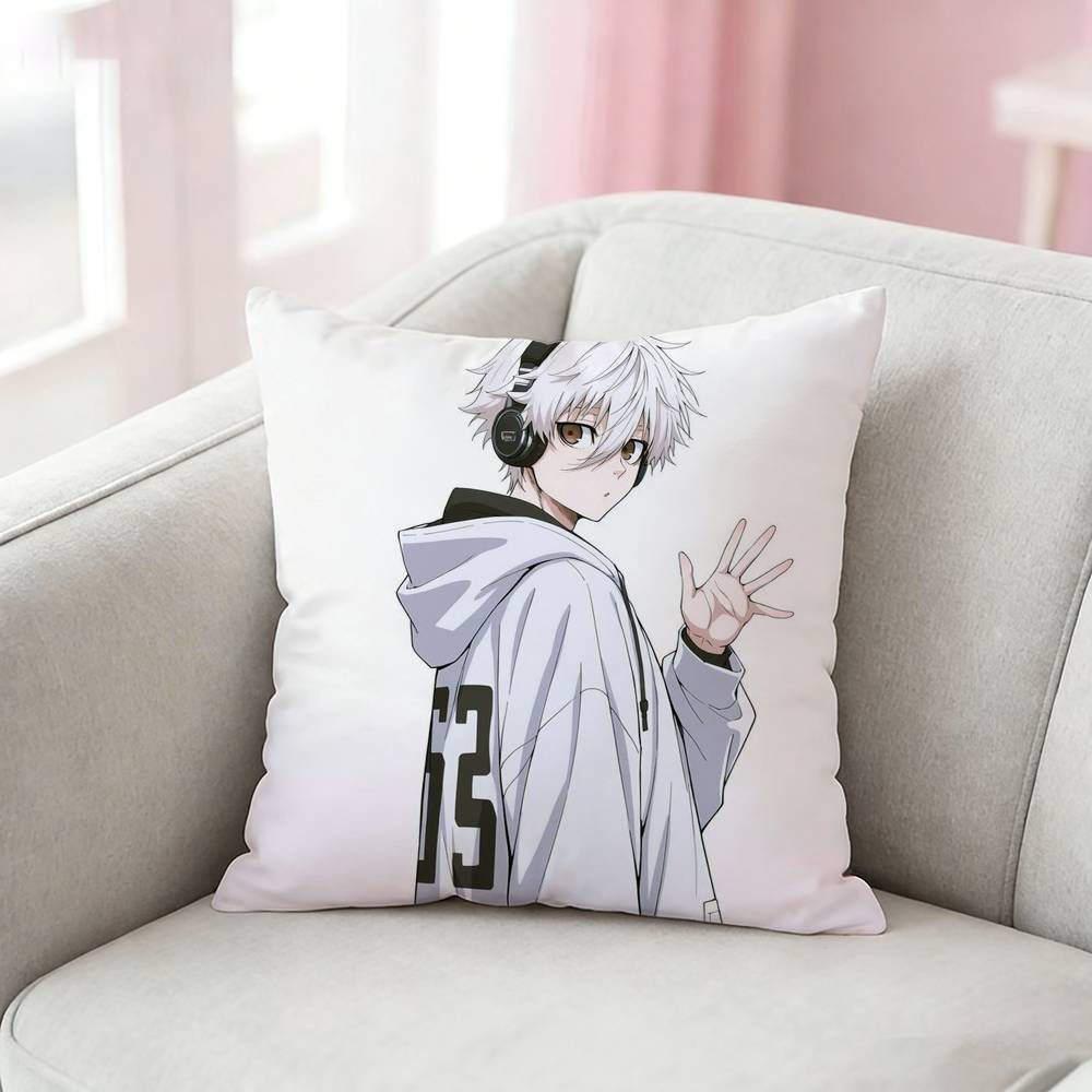 B-Blue Anime Lock Pillow Case For Sofa Living Room Home Office Decor Protective Cover