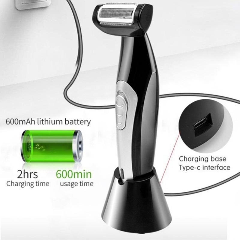 Wasserdichter Nackenhaarschneider für Männer mit verstellbarem langem Griff, USB-betrieben und tragbarem Design