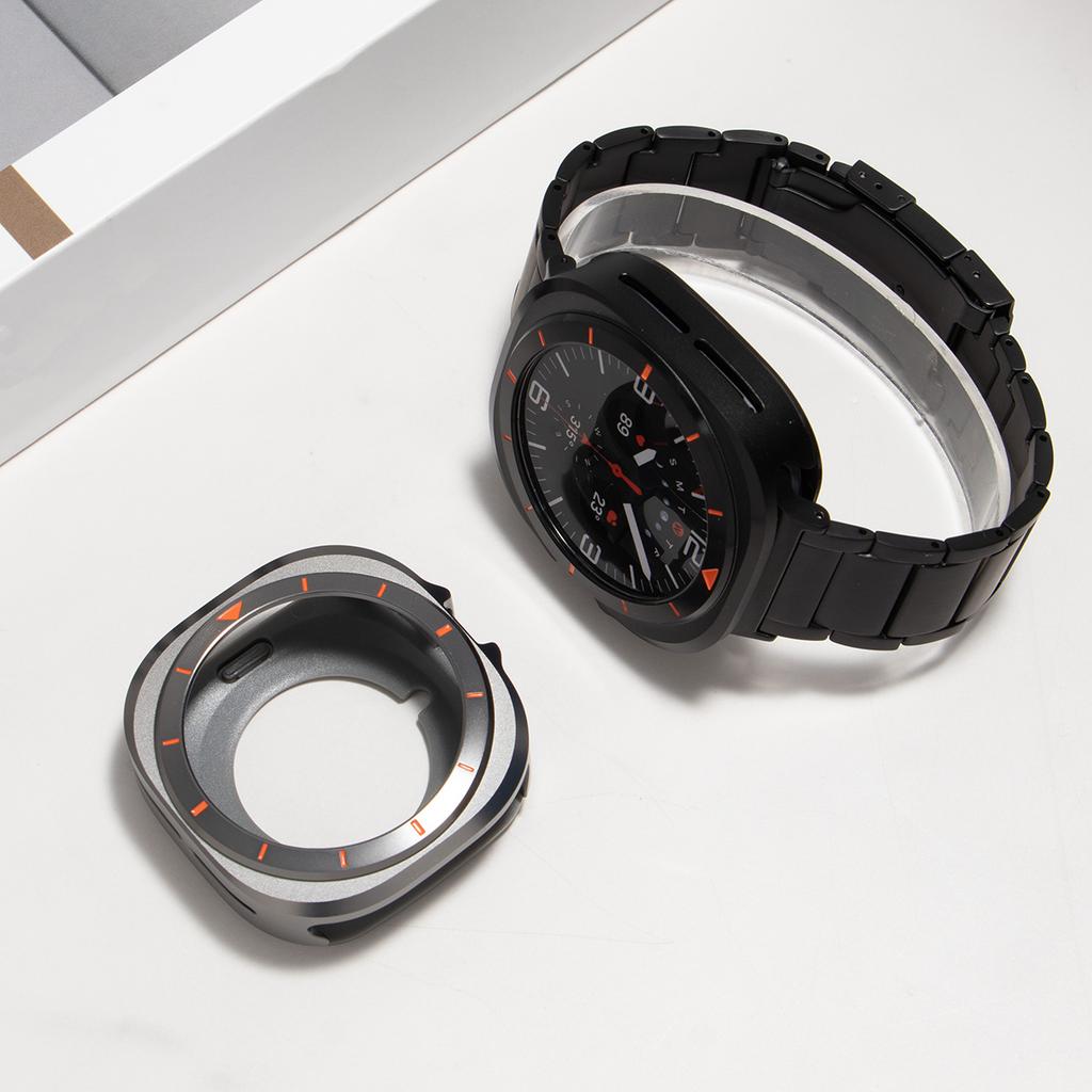 Hülle für Samsung Galaxy Watch Ultra 2025/7 47mm Metall+PC Bumper mit Skala für Galaxy Ultra 47mm Schutzschale Abdeckung