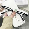 Anti-radiation Glasses Brain Glasses Classic Eyebrow Frame Retro Glasses Men Women Anti-Blue Light Flat Glasses
