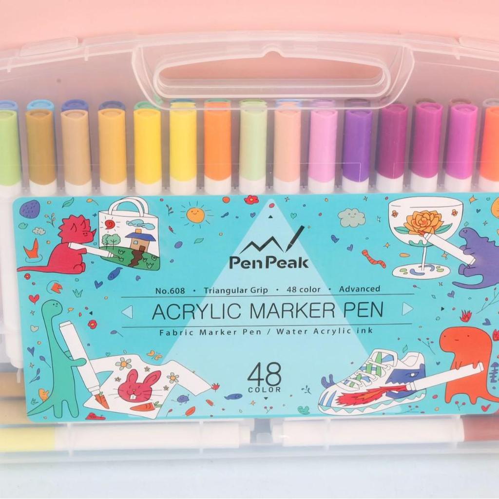 Acrylic Marker Pens with Glass Nib - 12/24/36/48 Colors, Water-Based for Creative DIY Graffiti Painting