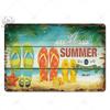 Beach Tin Sign Plaque Metal Vintage Summer Metal Wall Sign Beach Decor for Beach Bar Beach House Seaside Decorative Plate