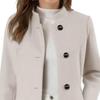 Winter Women Overcoat Stand Collar Long Sleeve Warm Thick Mid Length Coat with Pockets Fall Lady Jacket Neck Protection Single Breasted