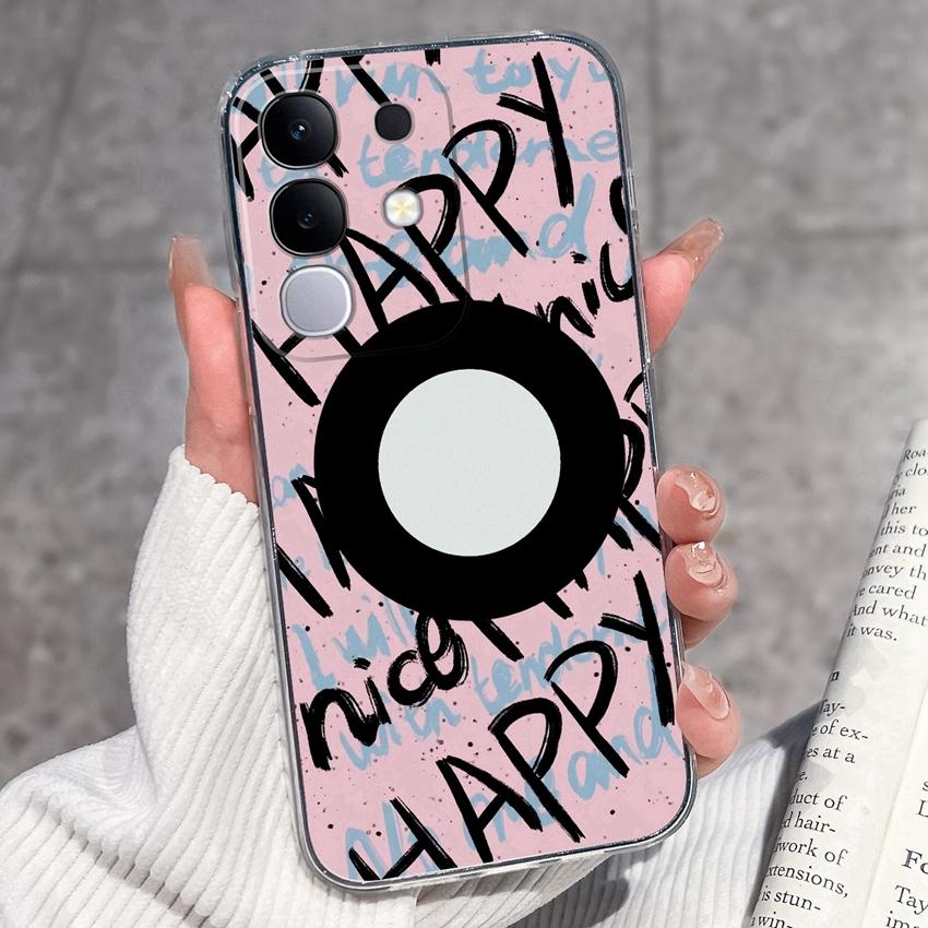 

Противоударные силиконовые чехлы для телефона для Vivo Y29 Y29s Y28 Y27 Y27t Y22 Y22s Y21 Y21e Y21s Y20 Y20i Красивый лавандовый узор Прозрачные чехлы для корпуса Vivo Vivo Y200e 5G（India）