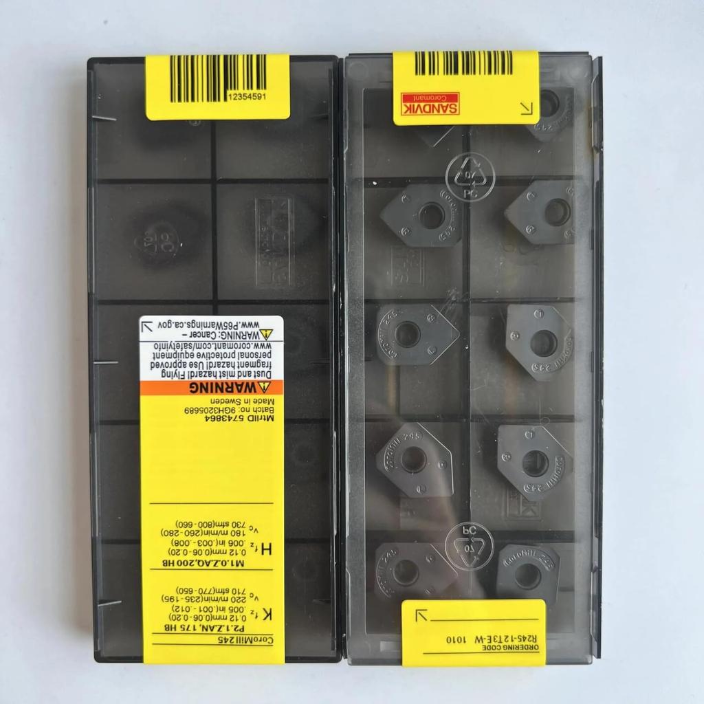 Original Sandvik / R245-12T3E-W 1010  / CNC Lathe Carbide Blade 10 PCS
