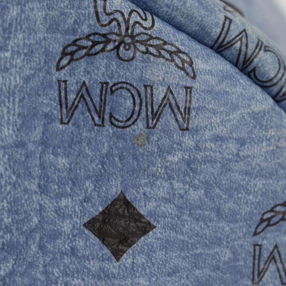MCM Stark Backpack Daypack Logogram studs light blue leather Women Used