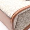 Used Michael Kors MIRELLA S MK Signature Handbag 35F2G7ZC5B PVC coated canvas leather White Brown Used Women