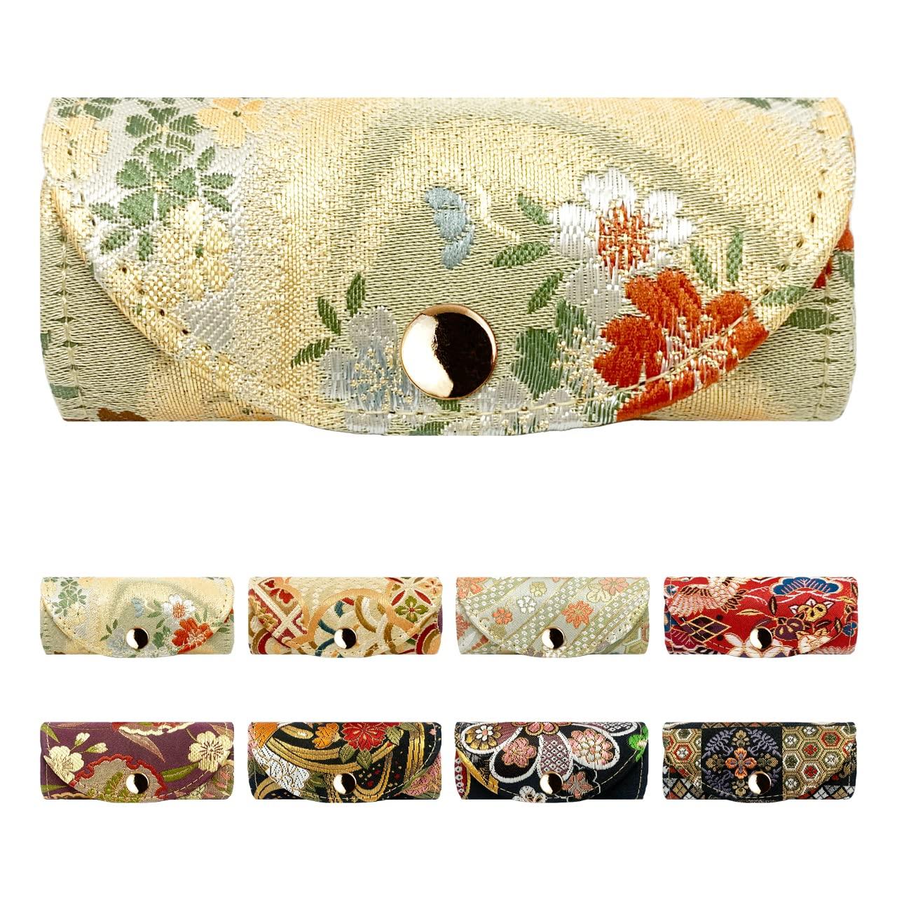 

Nishijin Woven Key Case 4 Row Smart Key Trifold Key Holder Key Compact Key Holder 4 Row Key Case 4 Row Key Hook Japanese Pattern Gold Brocade Goku