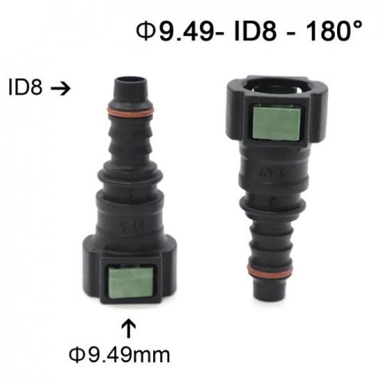 2PCS 9.49mm 9.49 ID8 10x8 180 Fuel Line Hose Pipe Quick Release Female Connector