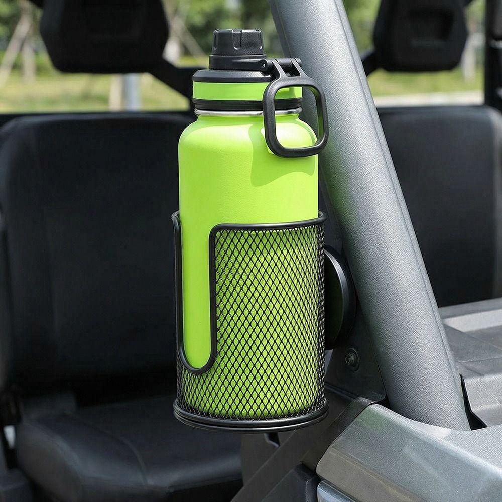 Fully Covered Metal Mesh Water Bottle Rack Heavy-Duty Drink Holder Magnetic Cup Holder Vehicles