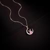 Women's Light Luxury S925 Silver Necklace with Pink Moissanite Rabbit Pendant - Jade Rabbit Zodiac Design