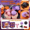 4-teiliges Halloween-Set mit weichen Plüschtieren in Blindboxen mit gruseligen und verspielten Designs, geeignet als Partygeschenke und saisonale Dekorationen
