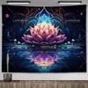 Tapeçaria Pendurada na Parede Flor de Lótus Boho Paisagem Colorida Tapeçarias Florais Decoração de Quarto Estética Tapetes de Yoga Panos de Altar
