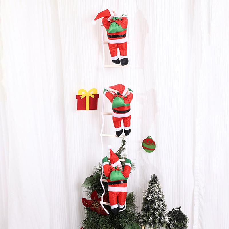 Climbing Ladder Santa Claus Climbing Rope Multi-person Ladder Christmas Toy Gift Decorative Ornament Scene Decoration Polyester