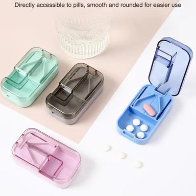 Drug Tablet Half Pill Cutter Dustproof Divider Organizer Crusher Pill Cutter Pill Cutter Storage Box for Small or Large Pills