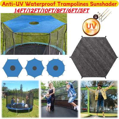 6/8/10ft Trampolines Sunshade Accessories Anti-UV Trampoline Roof Waterproof Sun-Protection for Outdoor Backyard Playground