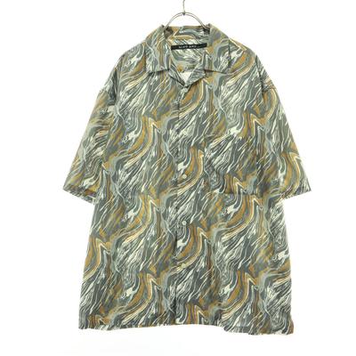 Niko and... Punho geral Manga curta Camisa de gola aberta M Cinza Masculino Usado