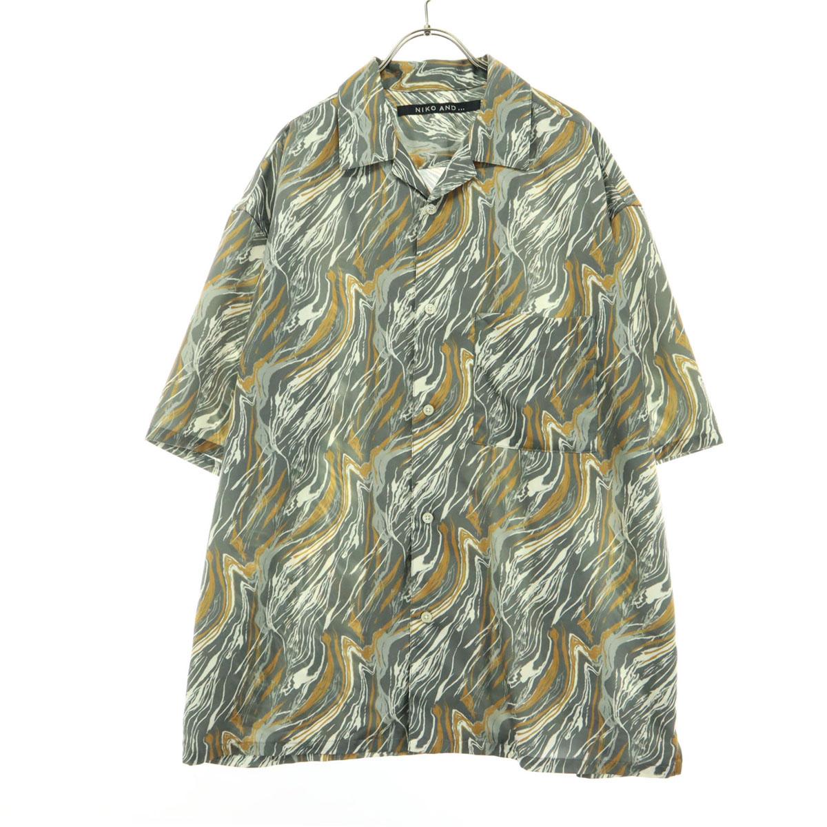 

niko and... Общий рукав Короткий рукав Рубашка с открытым воротником M Серый Мужская Б/у