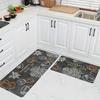 Dark Grey Kitchen Rug Sponge Floor Mat Non-slip Runner Rug Dirt-resistant Machine Washable