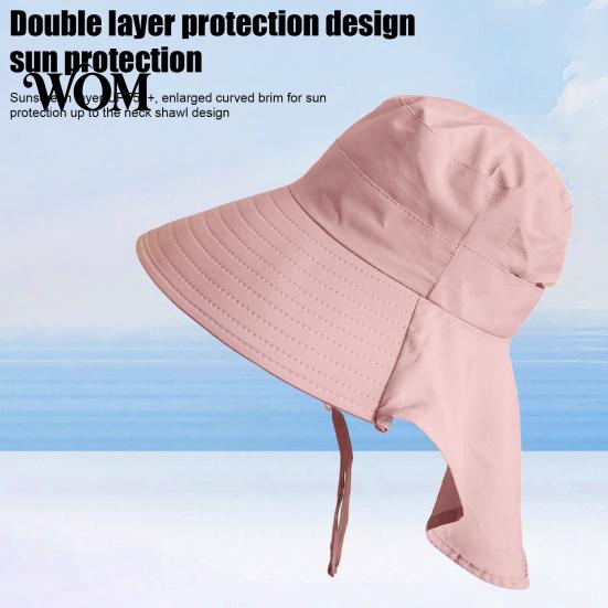 Wide Brim Sun Hat for Women with Neck Flap, Packable Lightweight Summer Hiking Beach Hat, UV Protection Travel Commuting Foldable Flap