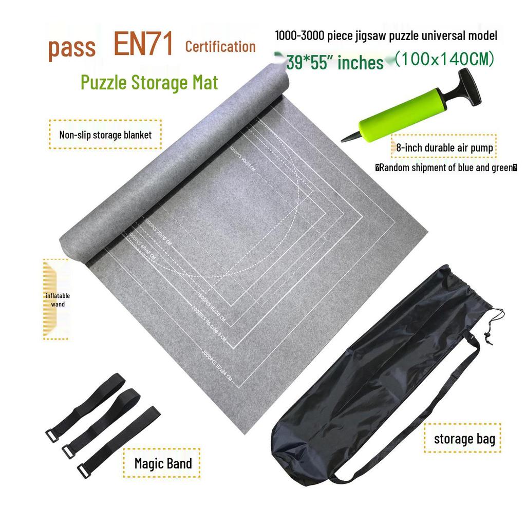 Crease-Free Puzzle Storage Mat for 500-1500 Pieces with Color Box Packaging