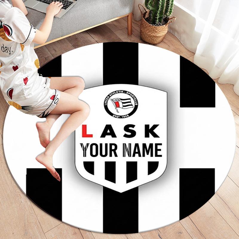 Ask Name Badge Custom Name Round Area Rug Carpet Rug For Living Room Bedroom Sofa Playroom Decor Nonslip Floor Mat