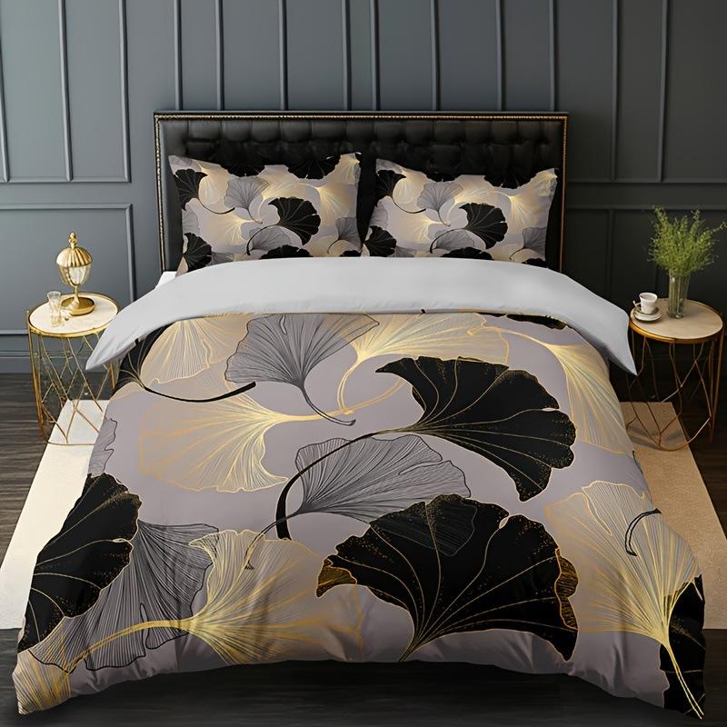 Ginkgo biloba 3D high definition digital printing duvet cover set soft and comfortable bedding