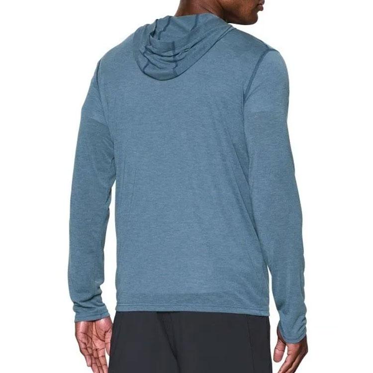 Under Armour Sudadera con capucha de manga larga con estampado de logotipo de color sólido para hombre, sudaderas con capucha Azul 1289606-997