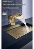 High-End European Style Brass Waterfall Basin Faucet in Golden Finish for Luxury Hotels and Villas