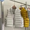 Womens Lightweight Down Vest White Duck Puffer Sleeveless Jacket Short Stand Collar Slim Fit Outerwear