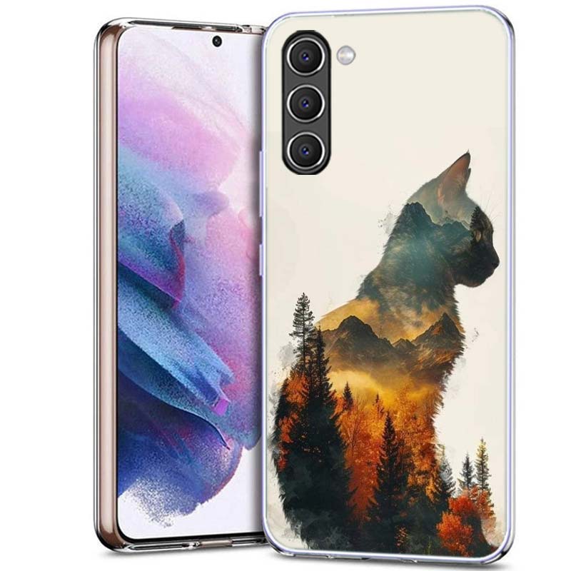Forest and Cat Phone Case for Samsung A54 A14 A24 A34 A17 A37 A57 A55 A35 A25 A15 A13 A23 A33 A53 A07 A05S A04S A03 A73 Galaxy N