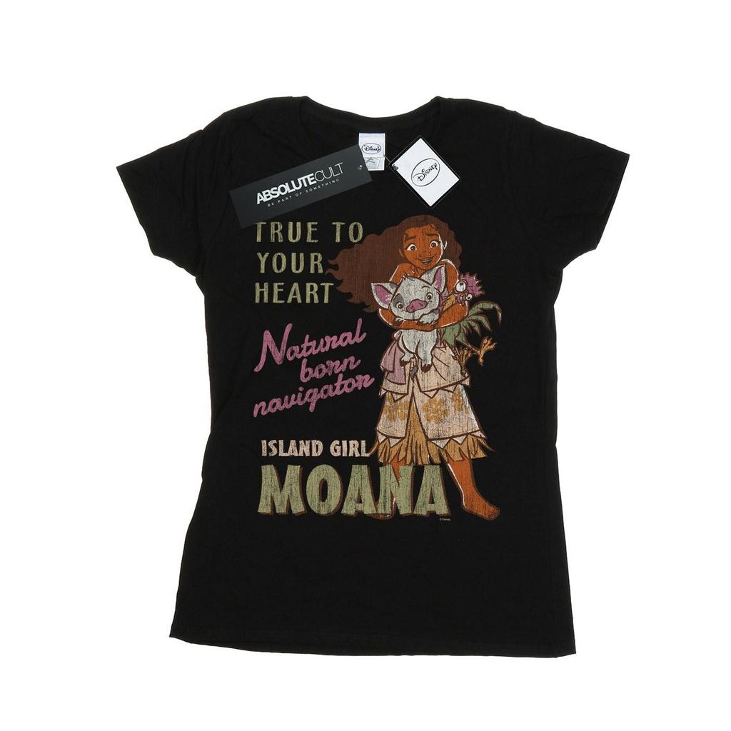 Disney Womens/Ladies Moana Natural Born Navigator Cotton T-Shirt