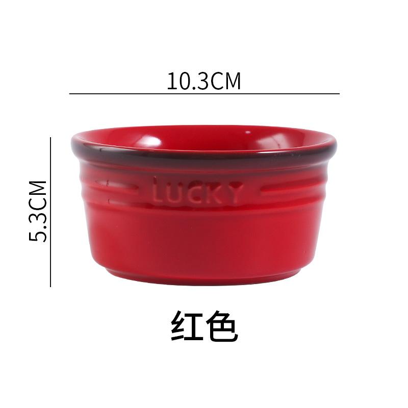 Colorful Soufflé Ceramic Baking Bowl Household Gradual Change Oven Baking Desserts Double Skin Milk Steamed Egg Baking Gu Tableware