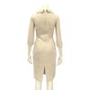 GRAXIA Beige Midi Perfect for Hostess and Features Elastic and Size L Women's Dress, Hostesses, Clubs, Lounges, Three-Quarter Sleeves, Waistline,
