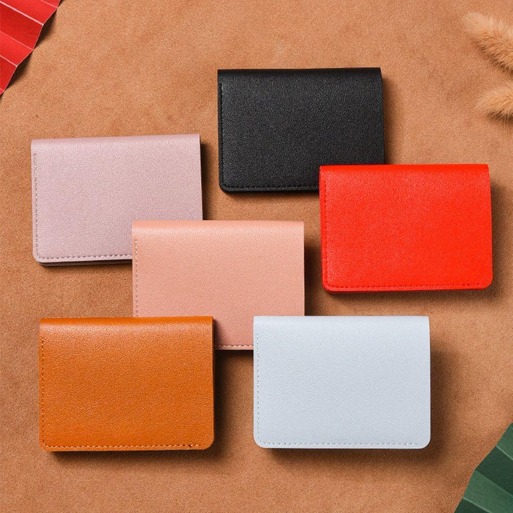 Multi Pouch Mini Wallet Korean Style Snap Button Coin Purse Simple Solid Color Card Bag  Women