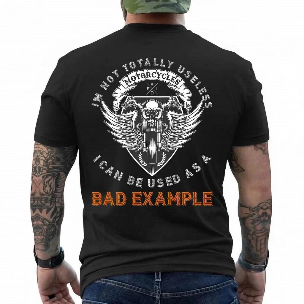 Funny Motorcycle Saying Angel Wings Skull Design - On Back T-Shirt 4XL