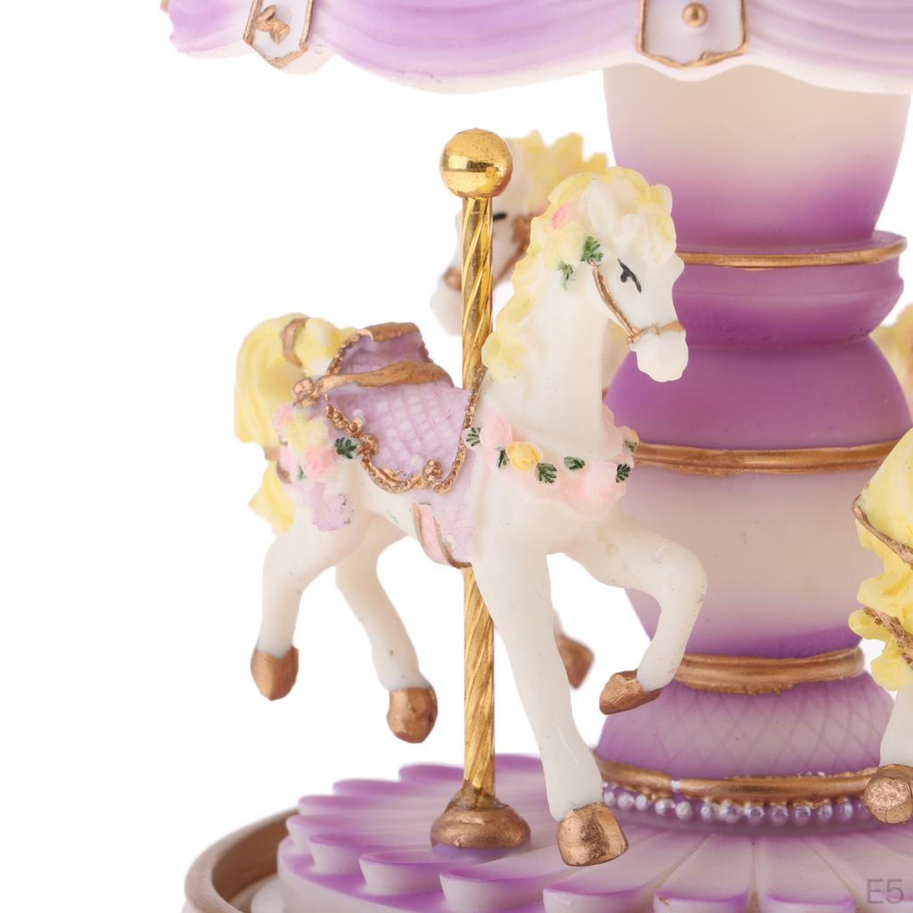 Classical Music Box Rotating Clockworek Musical Lights Twinkling Resin Collectibles Mechanism DIY