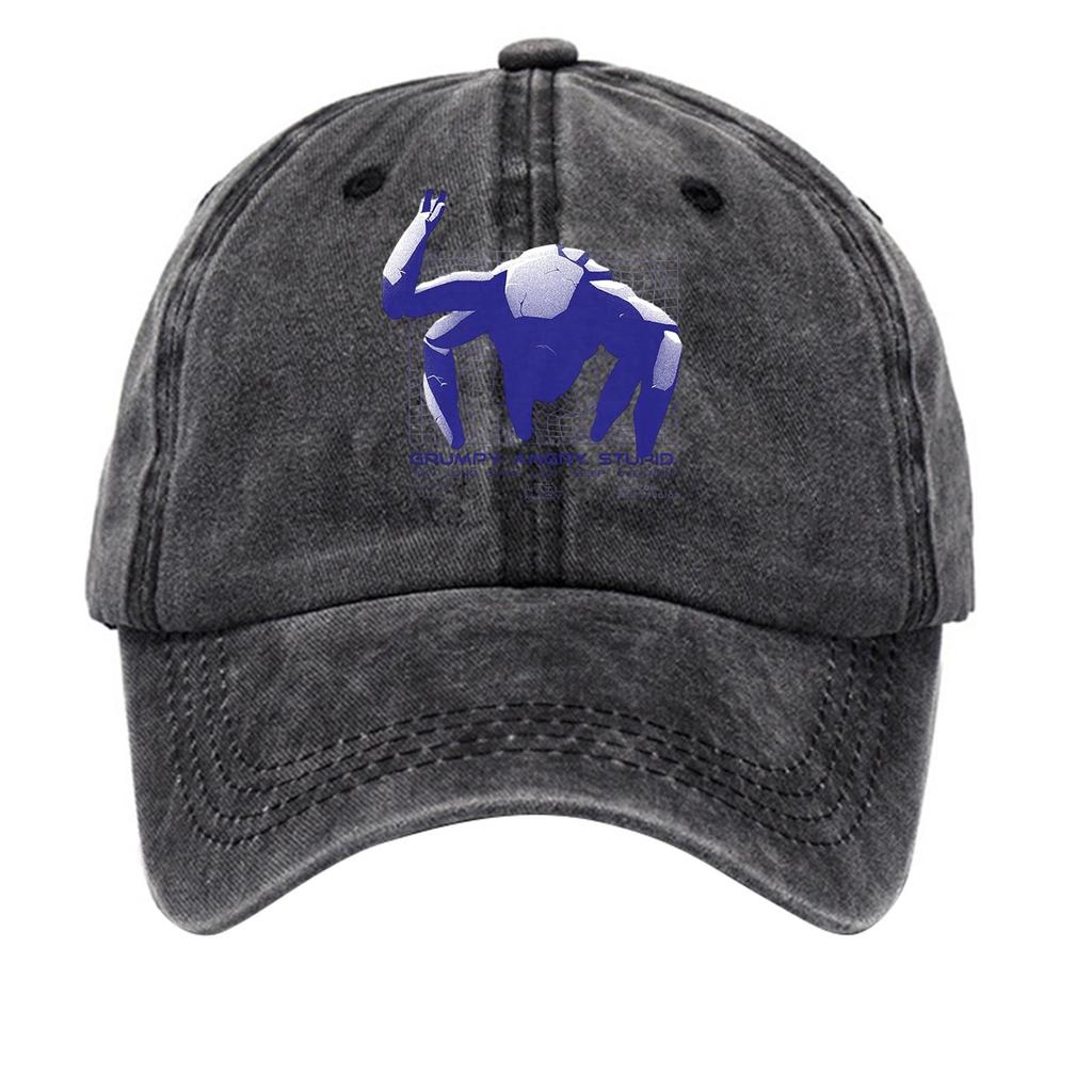 Washed Cotton Baseball Cap With Printed Distressed Soft Top Denim Hat For Men, European And American Retro Hat