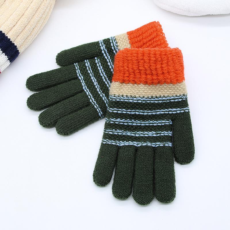 Children's Fingerless Winter Cartoon Kitten Gloves - Warm, Cute, Knitted Imitation Cashmere for Elementary Students