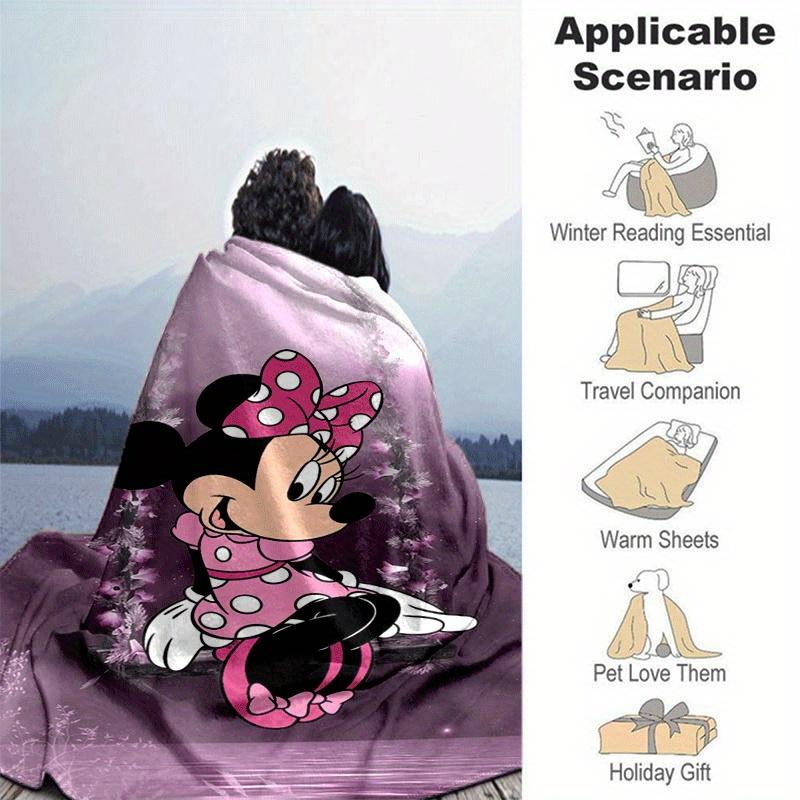 1pc Minnie Printing Blanket - Soft, All-Season Throw for Office Blanket,  | Personalized Gift with Adorable Cartoon Design