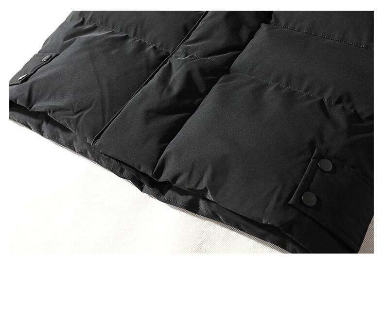 Men's Winter Hooded Mid-length Cotton-padded Jacket - Thick, Loose-fit Outerwear.