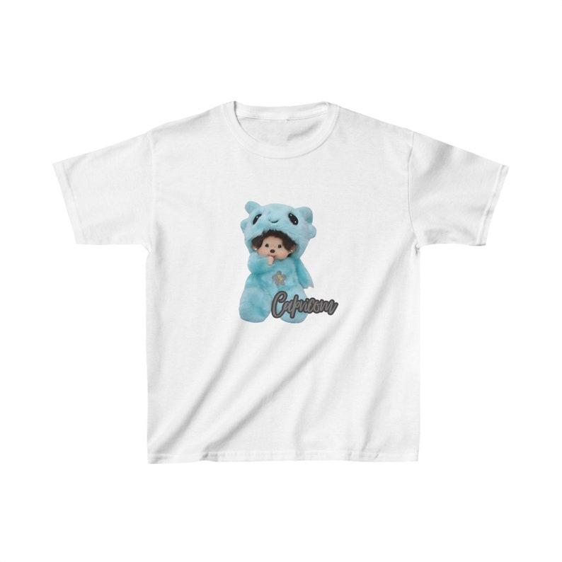 Capricorn Monchhichi Zodiac Baby Tee | Y2K Baby Tee, 90s Baby Tee, Zodiac Graphic Shirt Crop, Coquette, Vintage Design 120