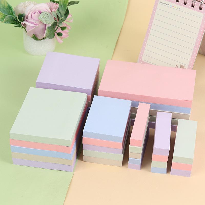 Morandi Color Hand-Torn Sticky Notes, N Times Sticky Student Notes, Solid Colors