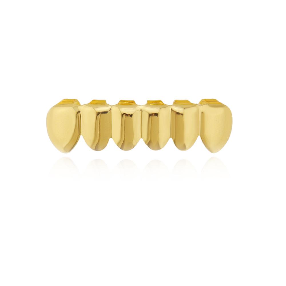 Gold Hip Hop Grillz for Men and Women - Smooth Tooth Decoration