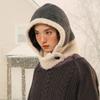 Twin-color Knit Balaclava Ivory