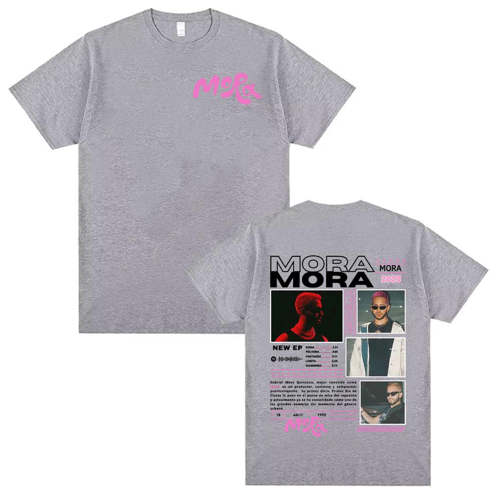 Rap Singer Mora Album Tour 2025 Summer Pattern Mens Womens High Street Retro Oversized Tshirt Fashion Hiphop Cotton Tshirt