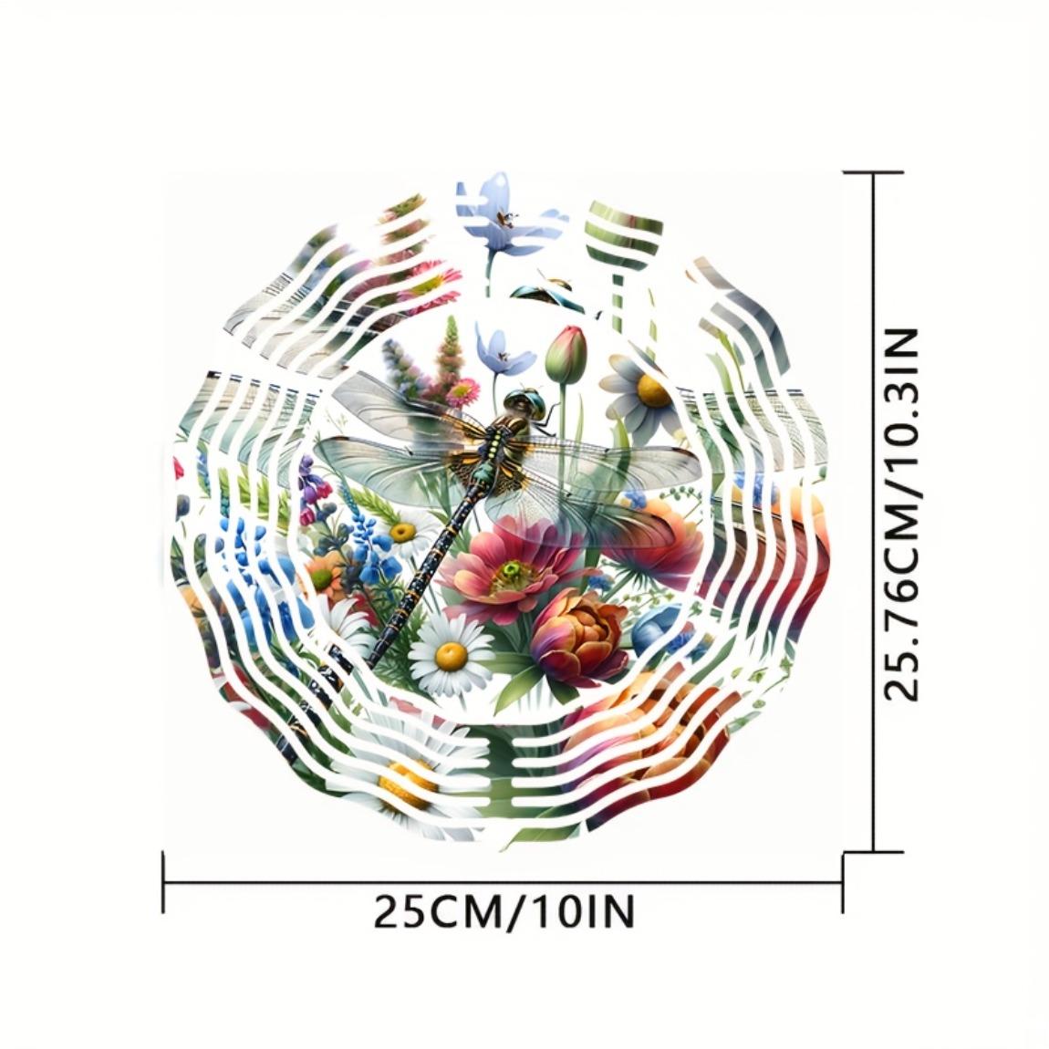 

10 Inch Dragonfly Wind Spinner 3D Kinetic Metal Hanging Decor with 360 Rotating Hook for Garden Yard Outdoor Indoor Decoration Gift for Women Men 01A